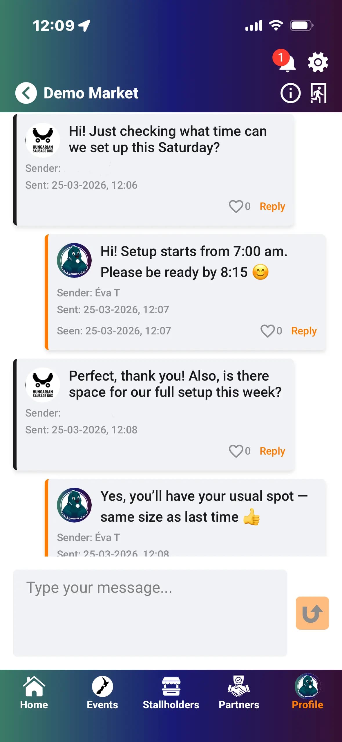 Chat with stallholders