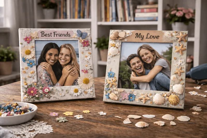 Hand-decorated photo frame